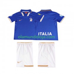 Camisola Itália 1996 Retro Criança Equipamento Primeiro Manga Curta